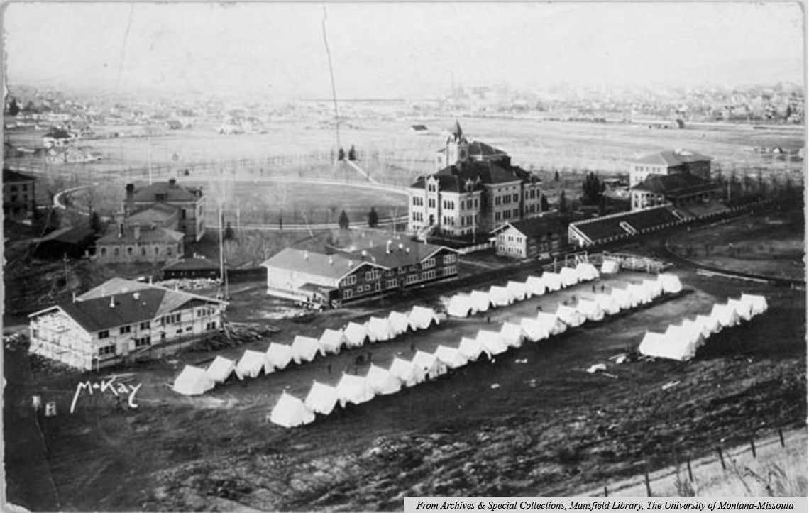 Campus and Army tents - 1917